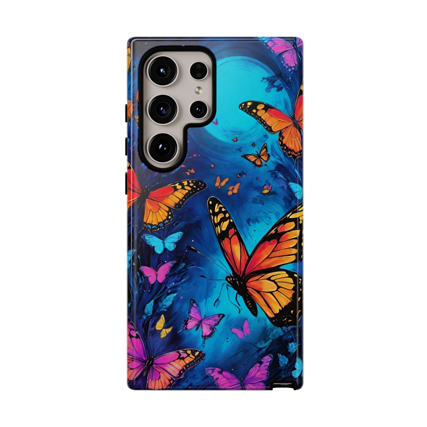 Blue and Purple Butterfly Design Phone Case