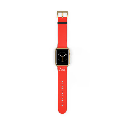 Red Faux Leather Apple Watch Band