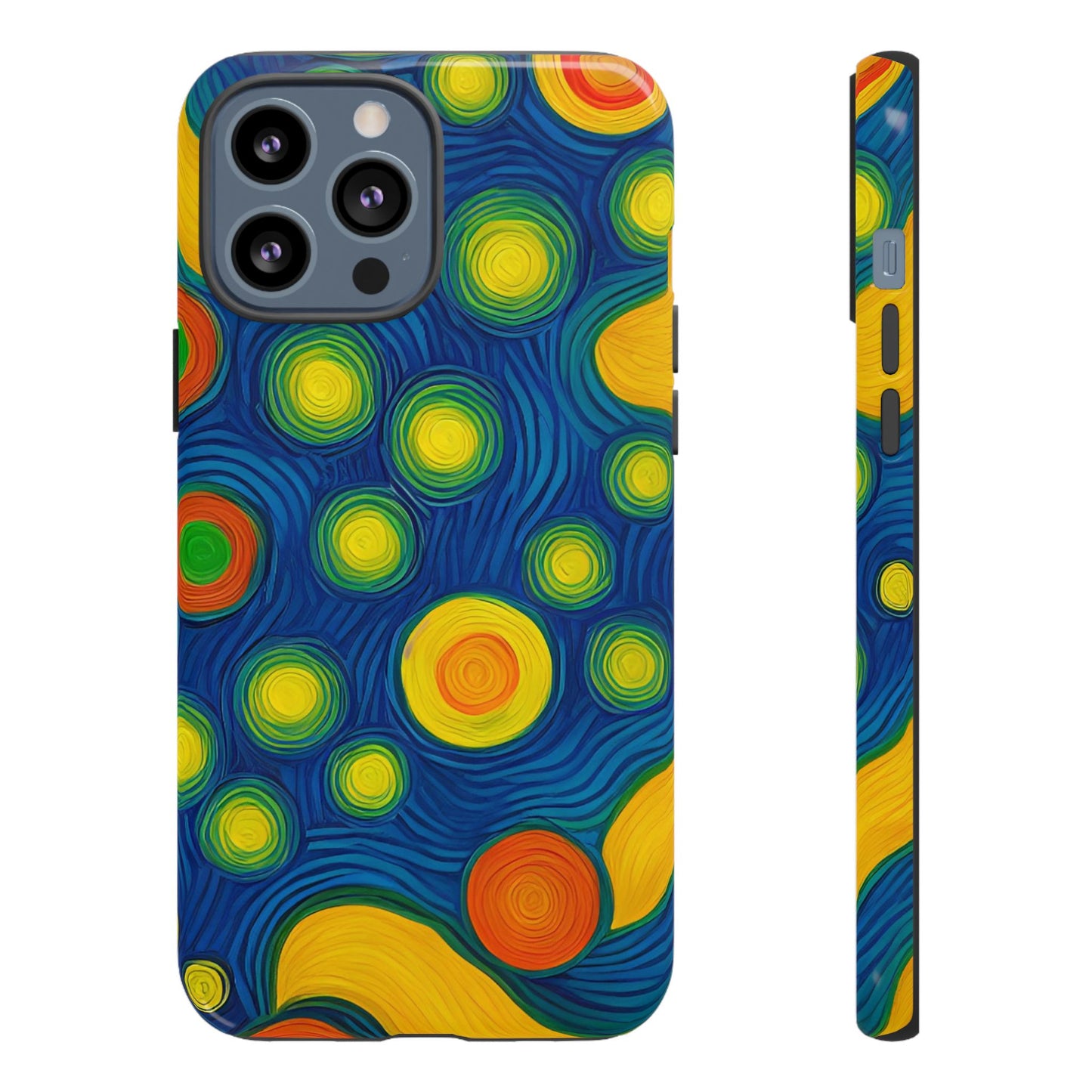 Van Gogh Style Blue, Green, Yellow, and Orange Design Phone Case