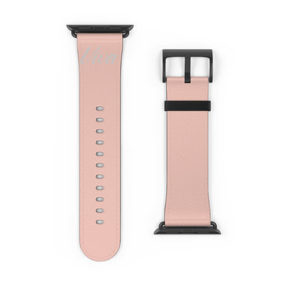 Pink Faux Leather Apple Watch Band