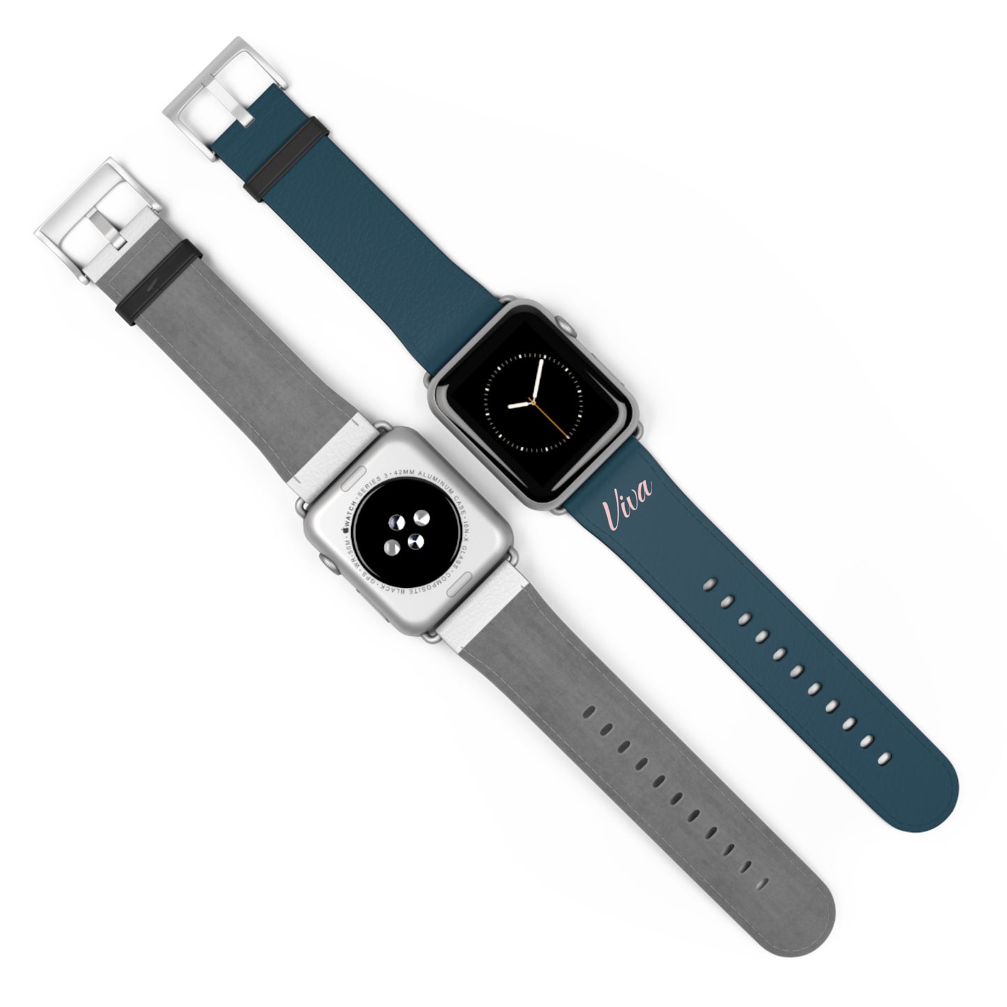 Elegant Blue Faux Leather Apple Watch Band - Viva Phone Boutique 