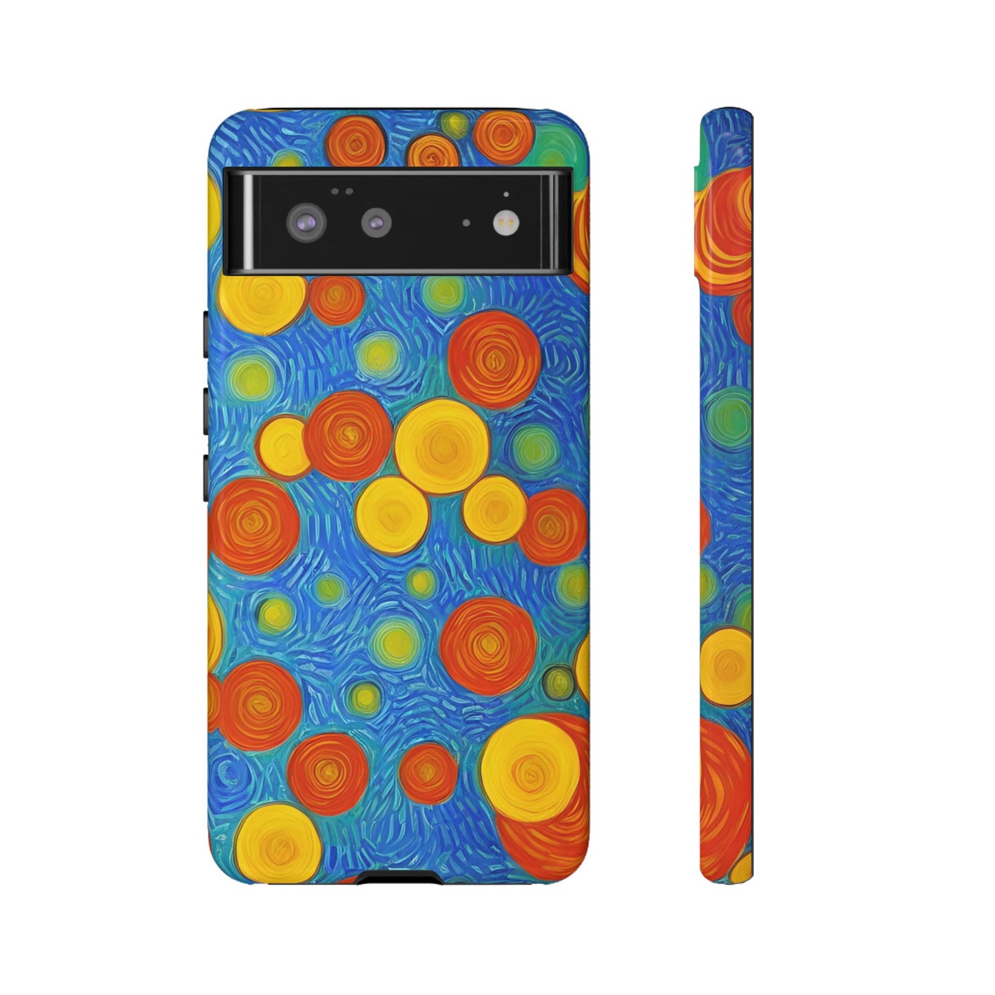 Van Gogh Inspired Blue Tough Case with Yellow and Orange Spirals Phone Case - Viva Phone Boutique 