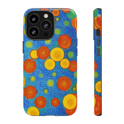 Van Gogh Inspired Blue Tough Case with Yellow and Orange Spirals Phone Case - Viva Phone Boutique 