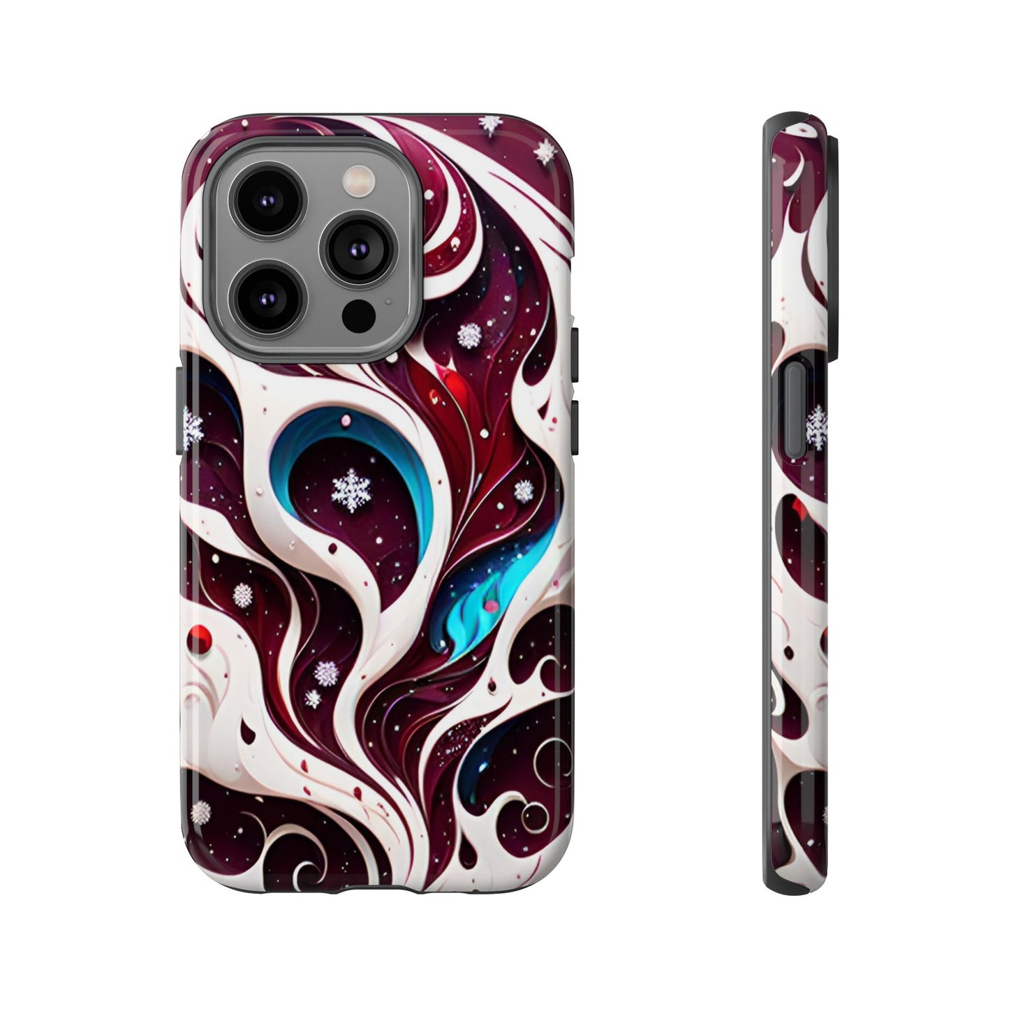 Abstract Fluid Burgundy Christmas Phone Case - Viva Phone Boutique 