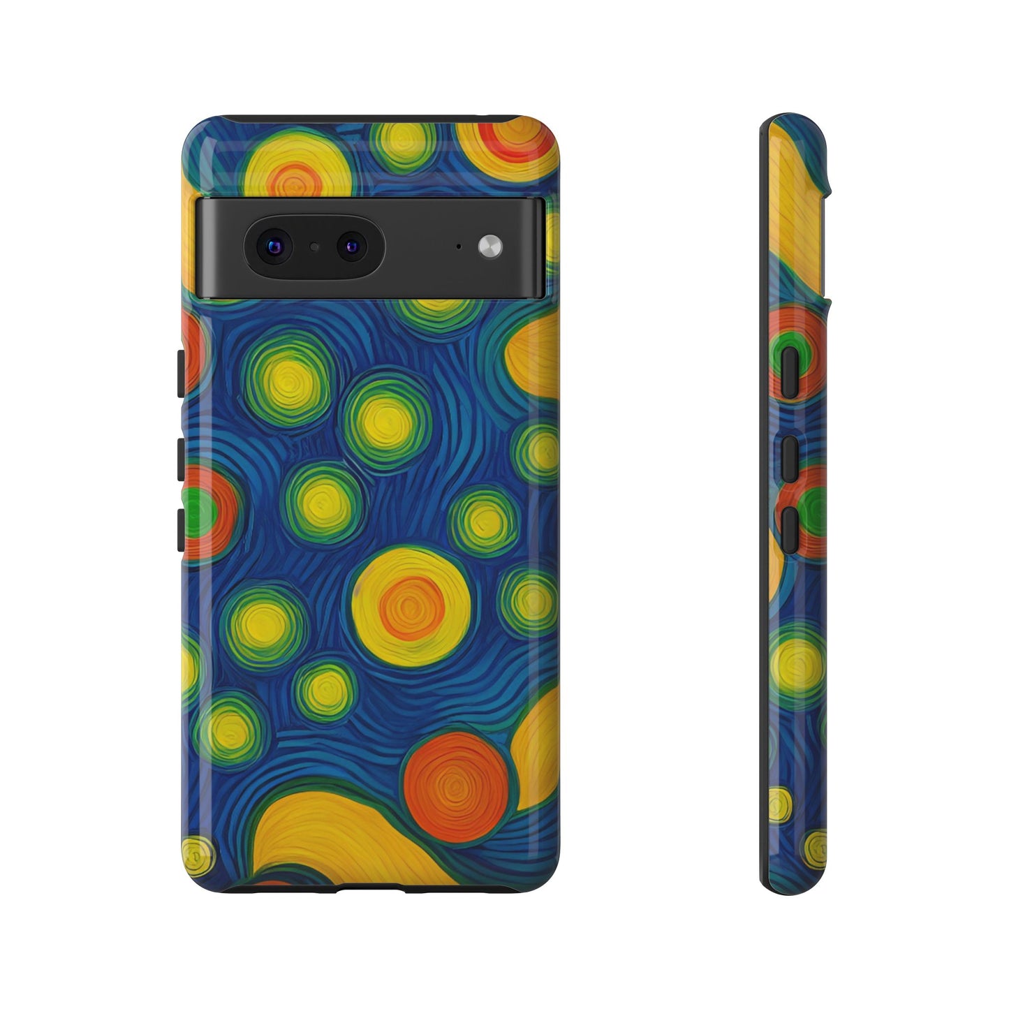 Van Gogh Style Blue, Green, Yellow, and Orange Design Phone Case