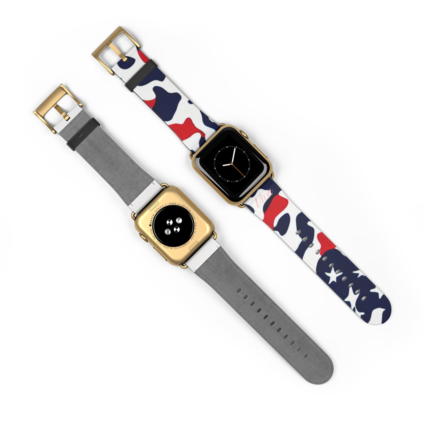 USA Camo Faux Leather Apple Watch Band