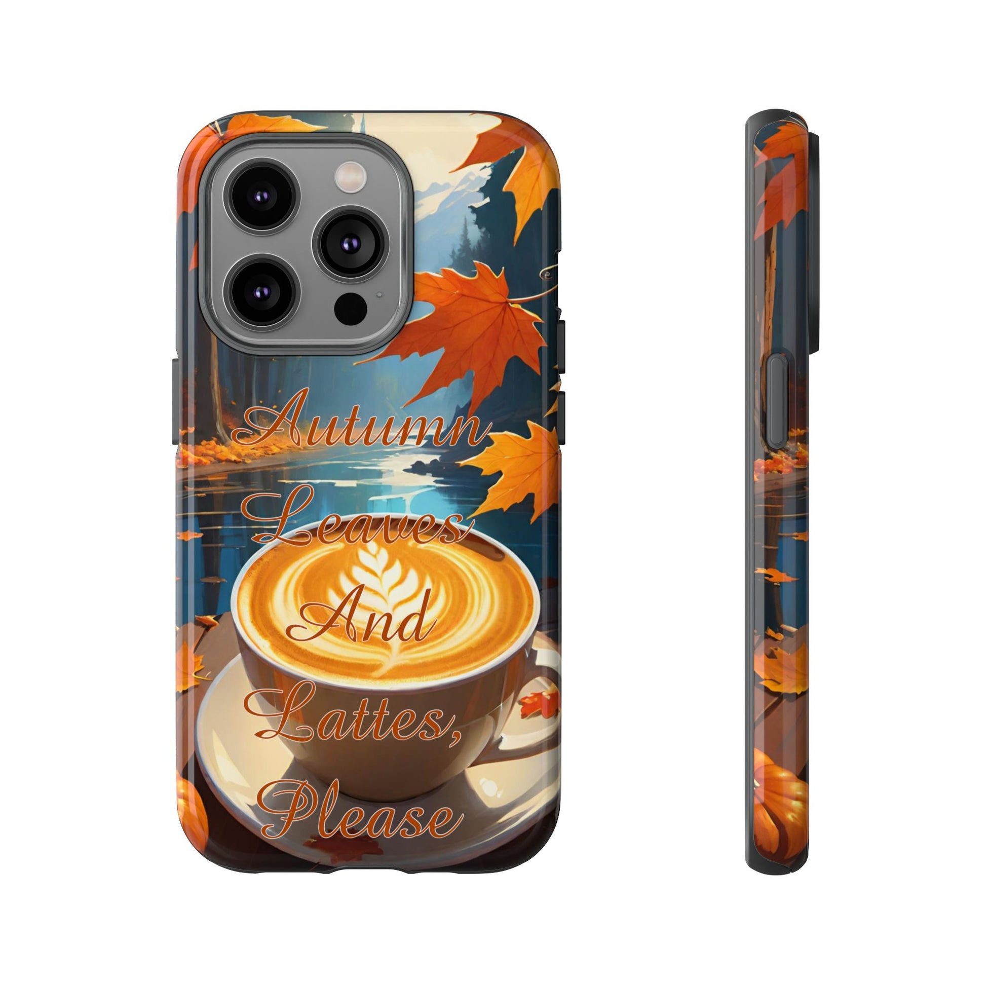 Autumn Leaves Latte Phone Case - Cozy Fall Vibes - Viva Phone Boutique 