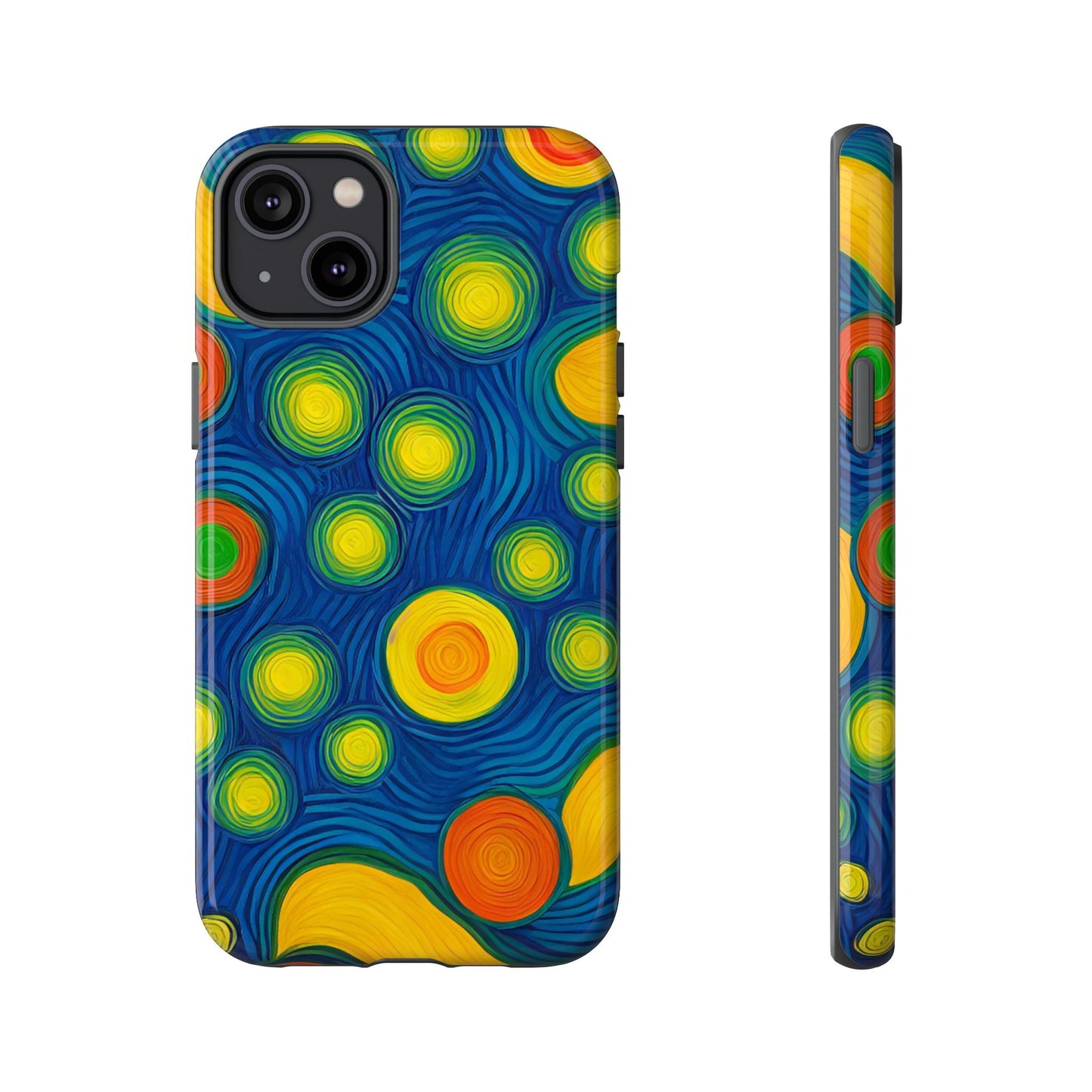 Van Gogh Style Blue, Green, Yellow, and Orange Design Phone Case