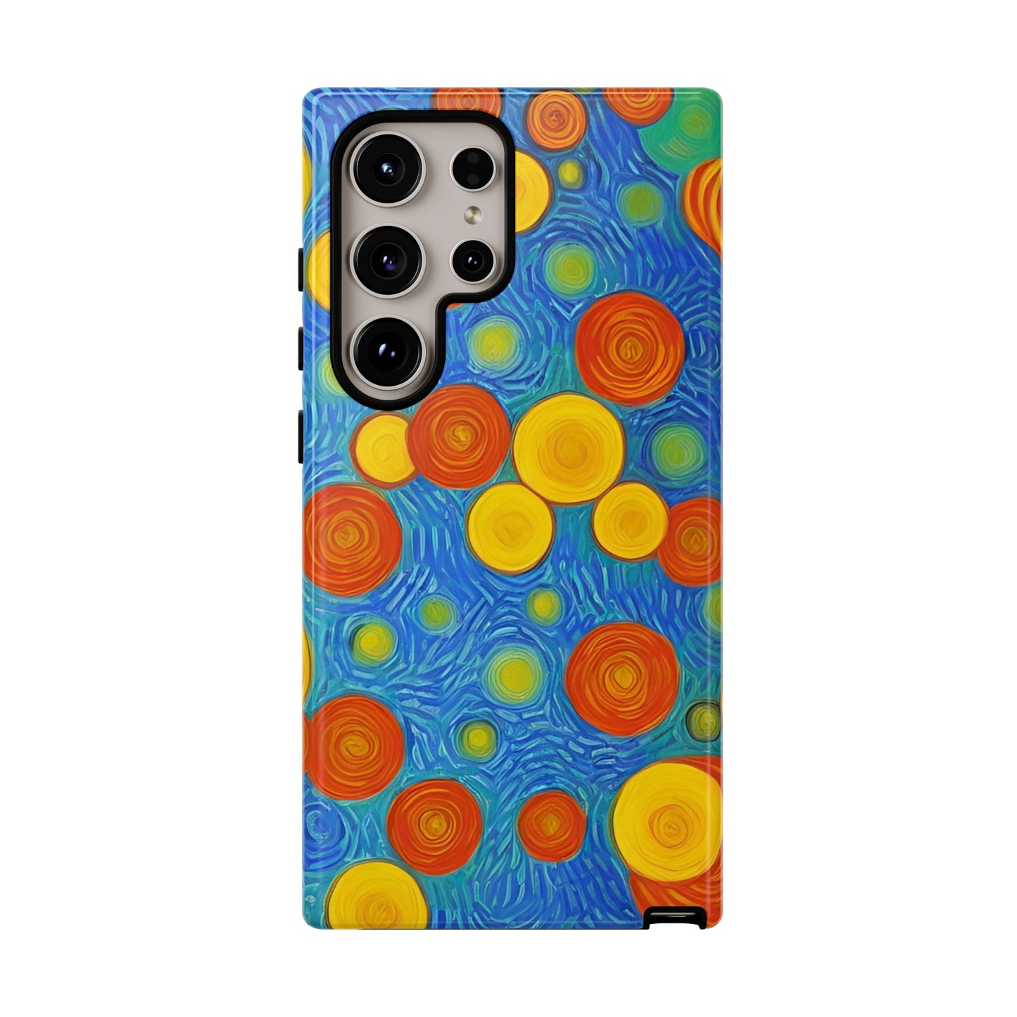 Van Gogh Inspired Blue Tough Case with Yellow and Orange Spirals Phone Case