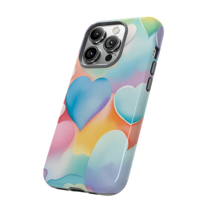 Watercolor Hearts Tough Phone Case