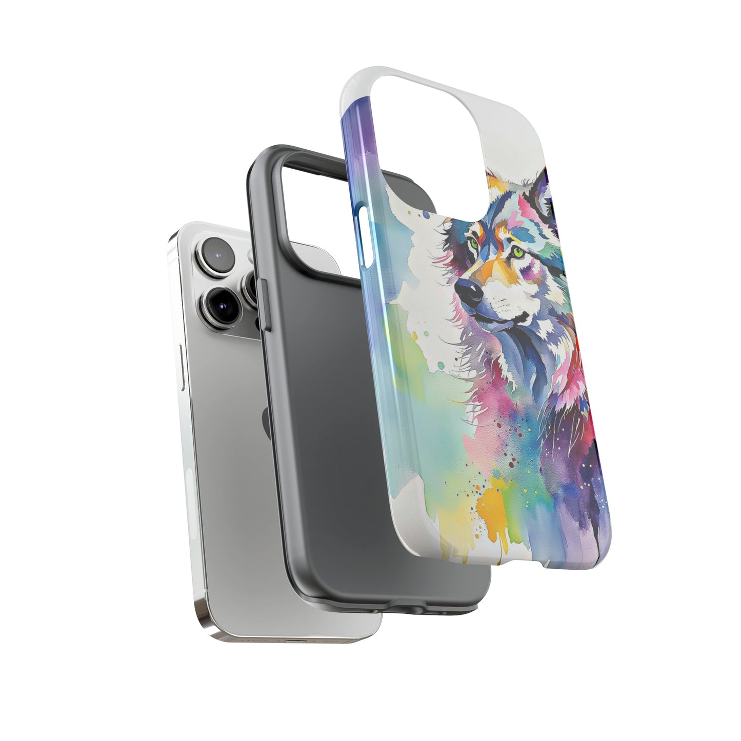 Watercolor Wolf Tough Phone Case