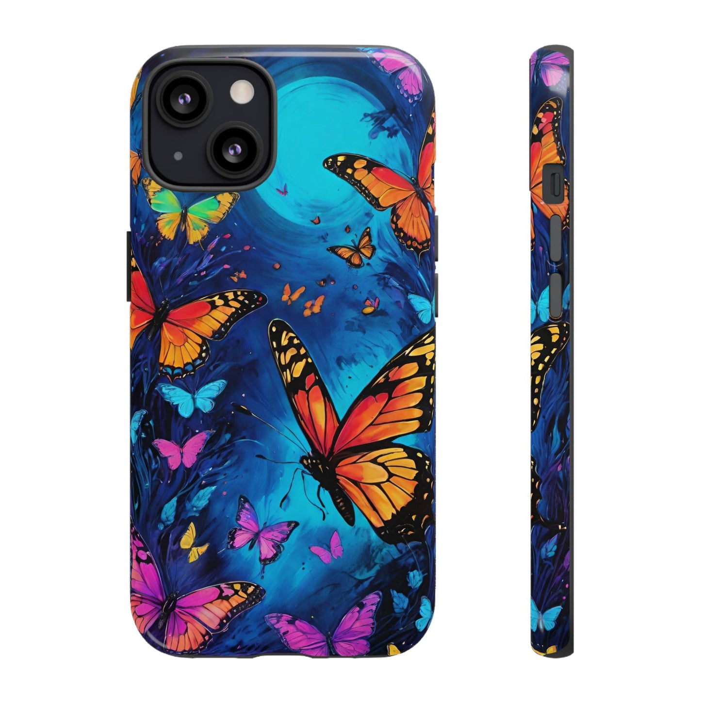 Blue and Purple Butterfly Design Phone Case