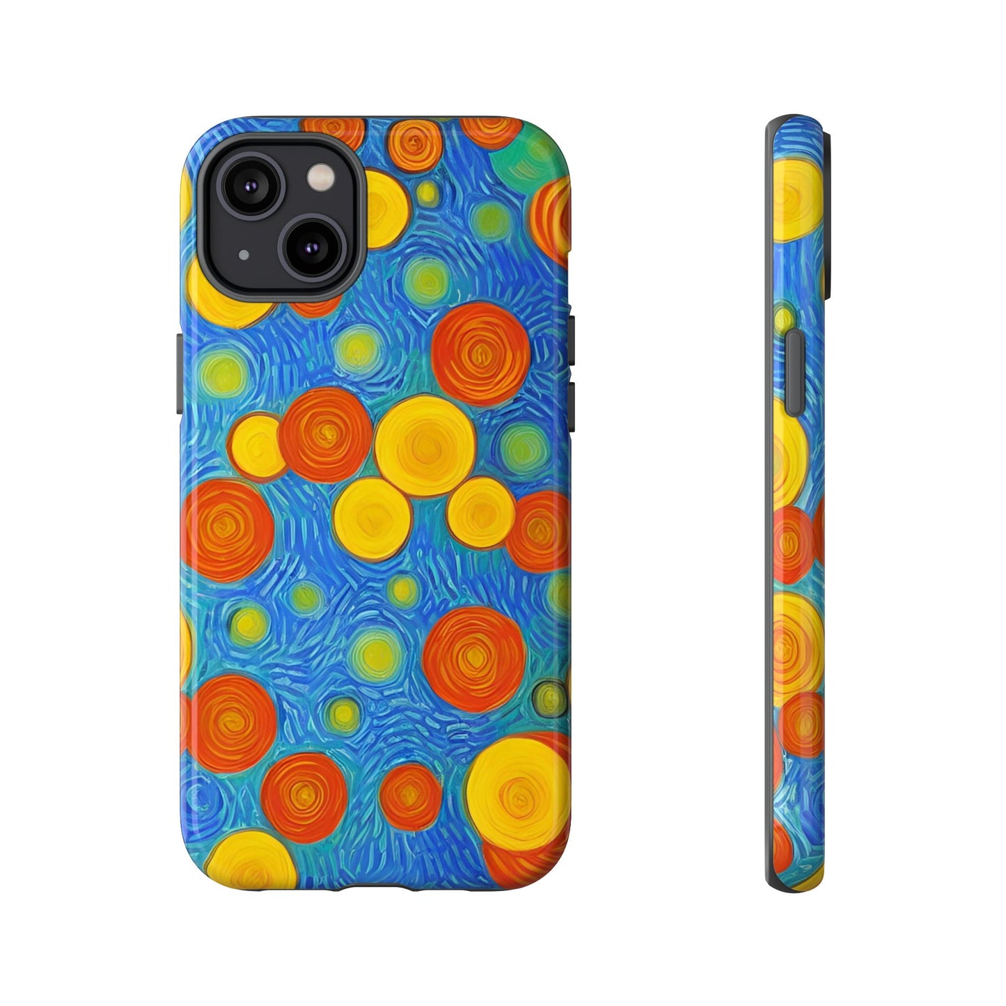 Van Gogh Inspired Blue Tough Case with Yellow and Orange Spirals Phone Case - Viva Phone Boutique 