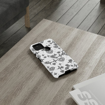 Sketch Hearts Tough Phone Case