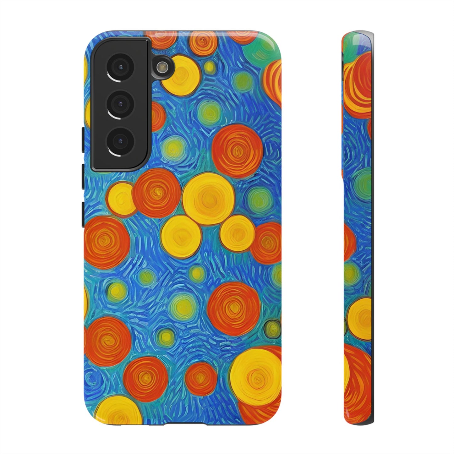 Van Gogh Inspired Blue Tough Case with Yellow and Orange Spirals Phone Case