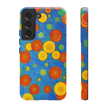 Van Gogh Inspired Blue Tough Case with Yellow and Orange Spirals Phone Case