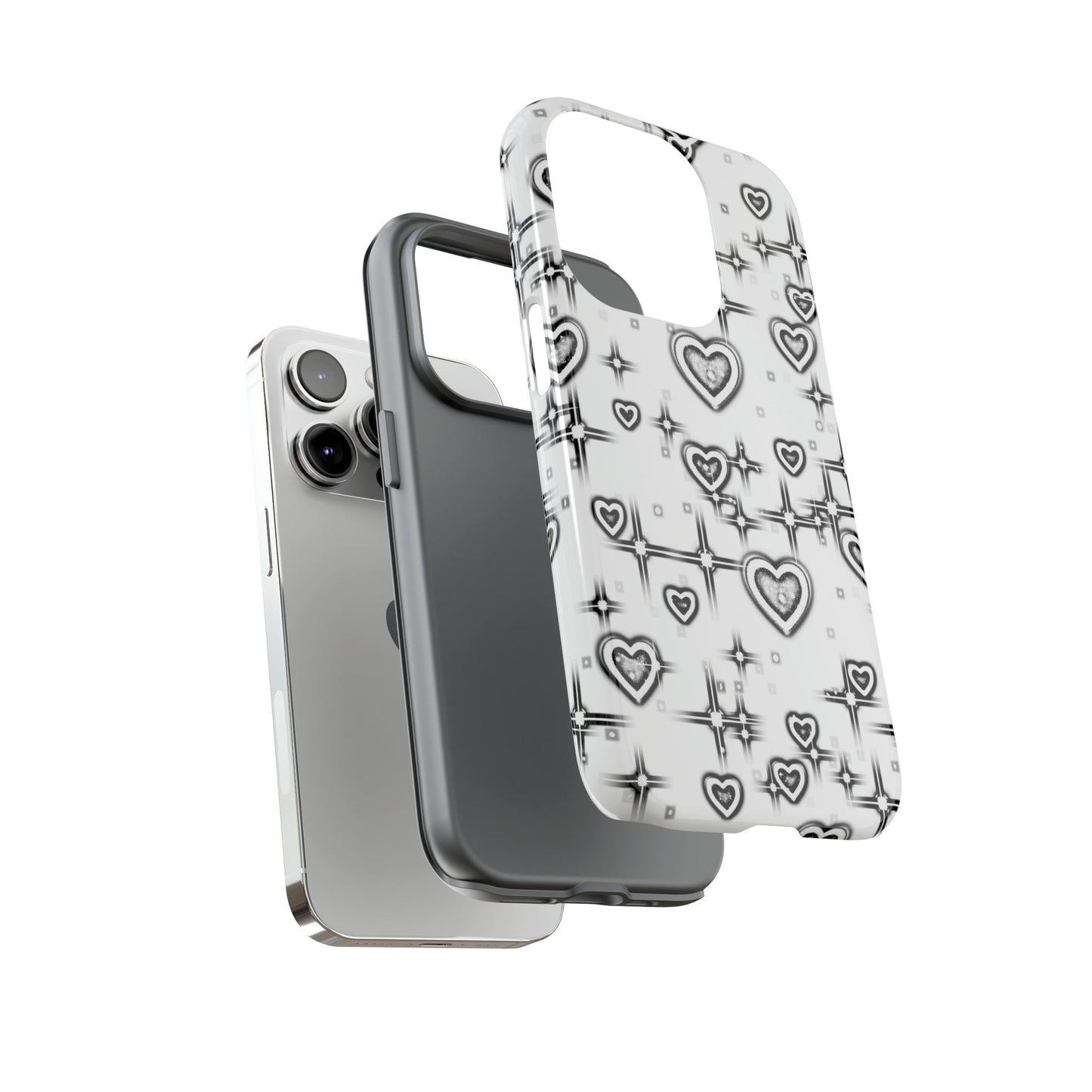 Sketch Hearts Tough Phone Case