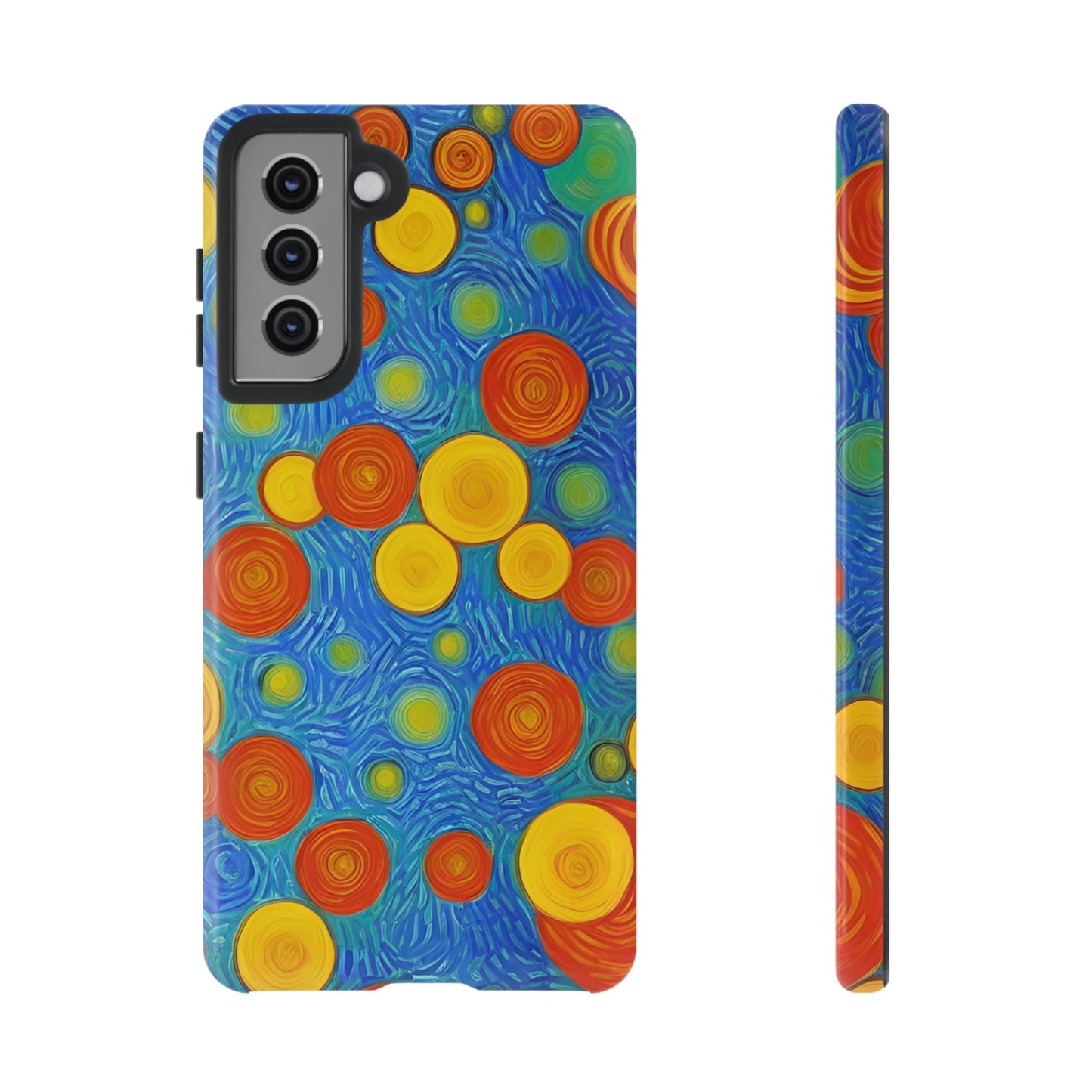 Van Gogh Inspired Blue Tough Case with Yellow and Orange Spirals Phone Case