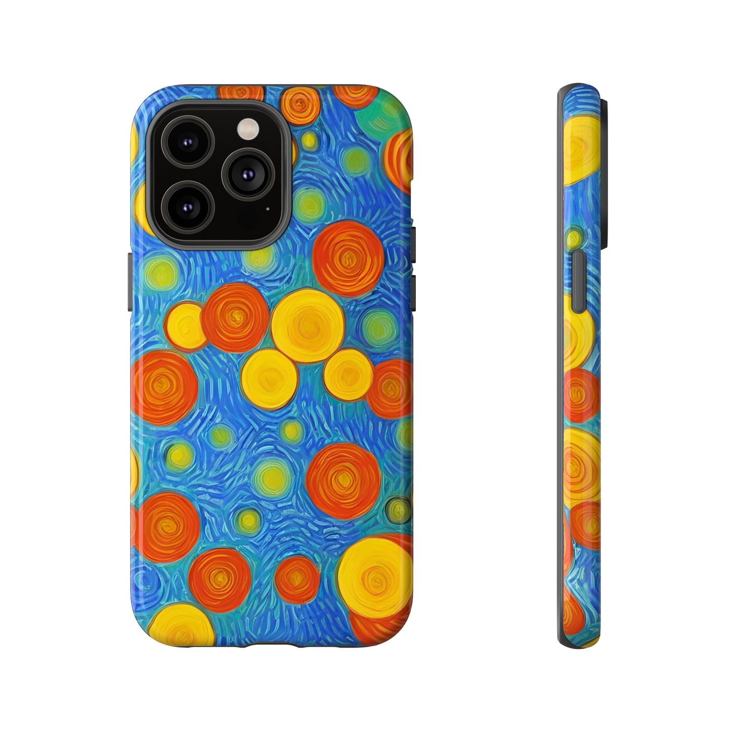 Van Gogh Inspired Blue Tough Case with Yellow and Orange Spirals Phone Case