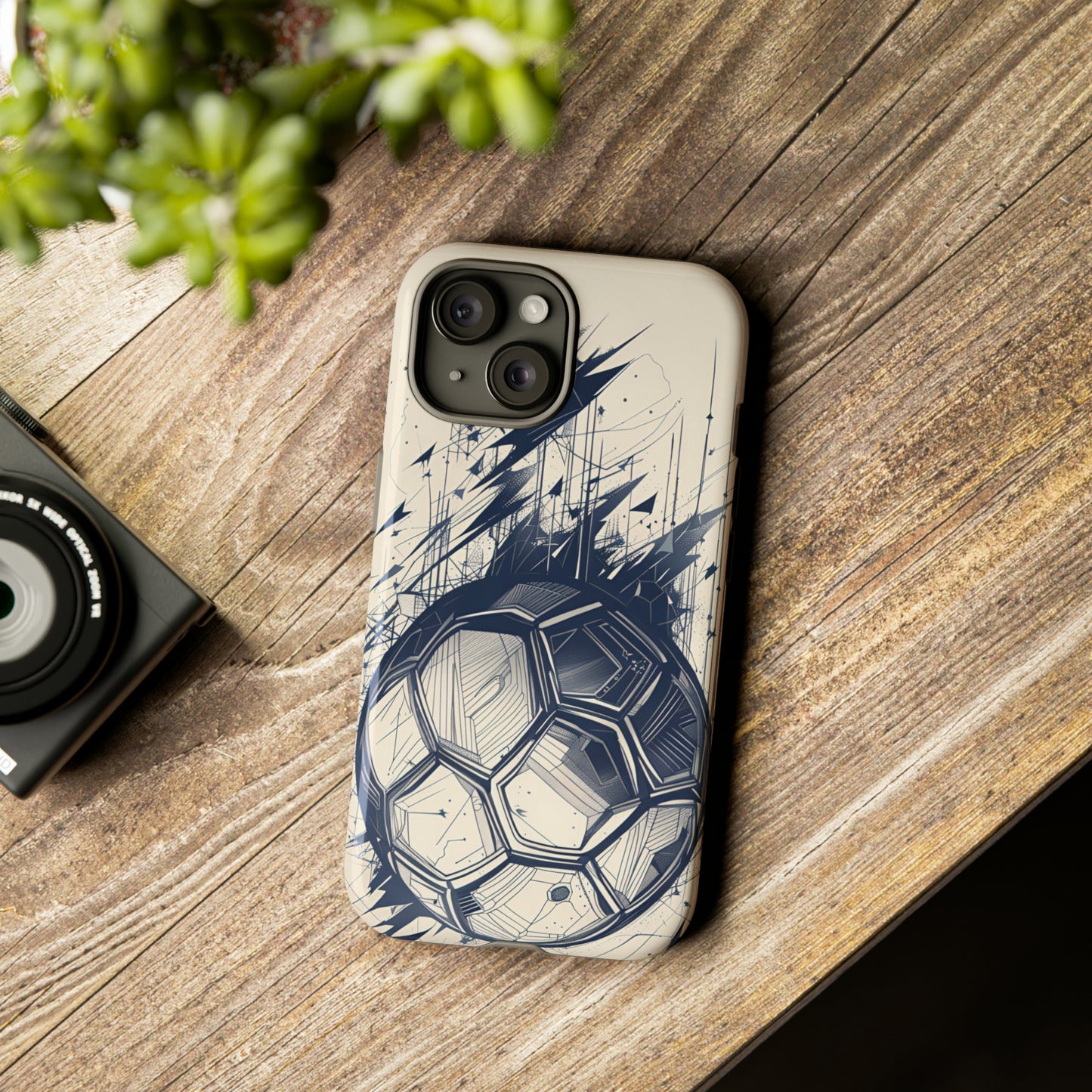 Ink Style Soccer Ball Tough Phone Case