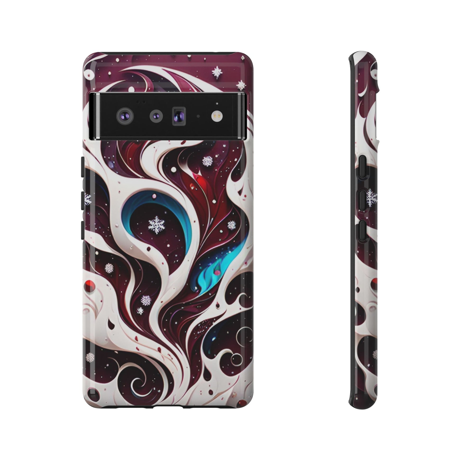 Abstract Fluid Burgundy Christmas Phone Case - Viva Phone Boutique 