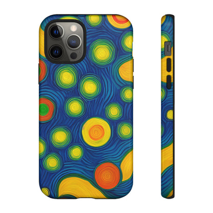 Van Gogh Style Blue, Green, Yellow, and Orange Design Phone Case