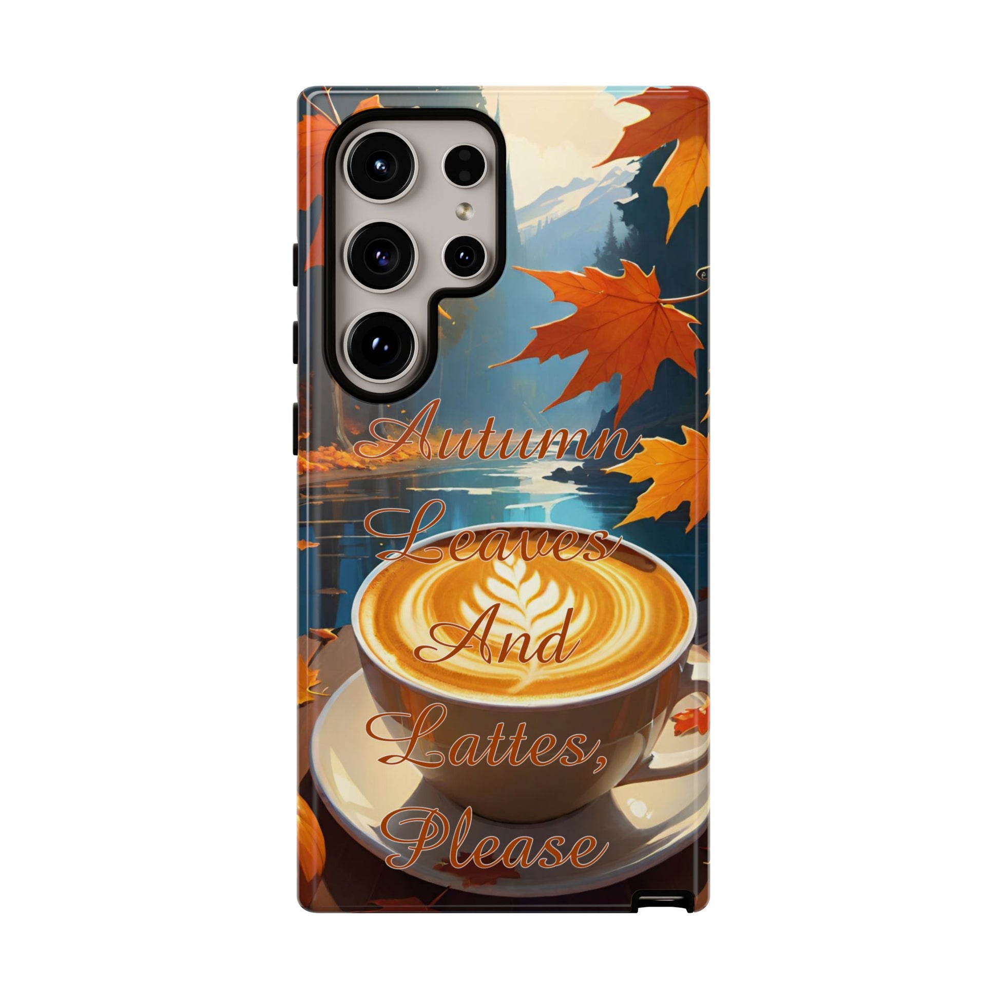 Autumn Leaves Latte Phone Case - Cozy Fall Vibes - Viva Phone Boutique 