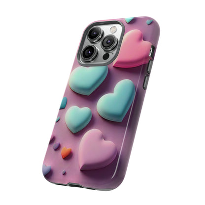 3D Hearts Tough Phone Case