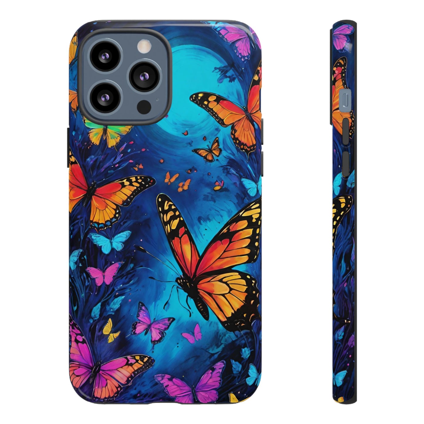 Blue and Purple Butterfly Design Phone Case