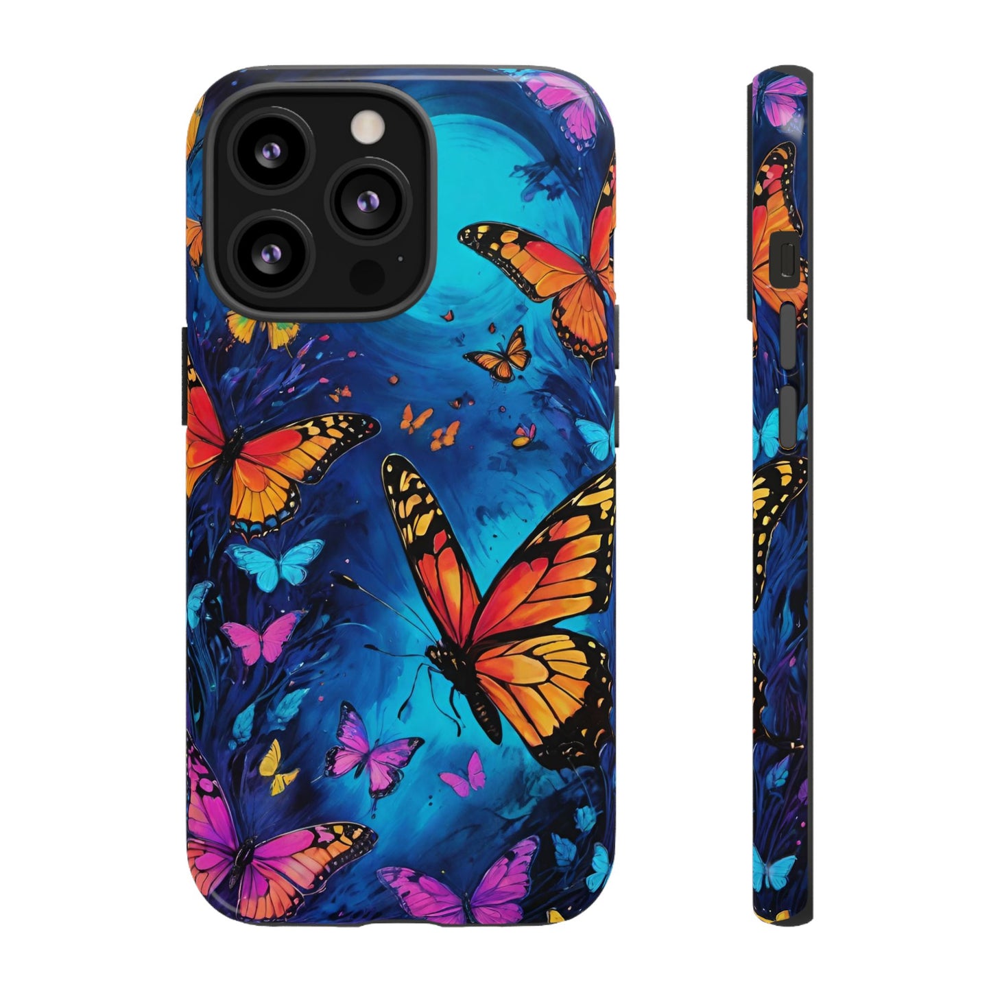 Blue and Purple Butterfly Design Phone Case