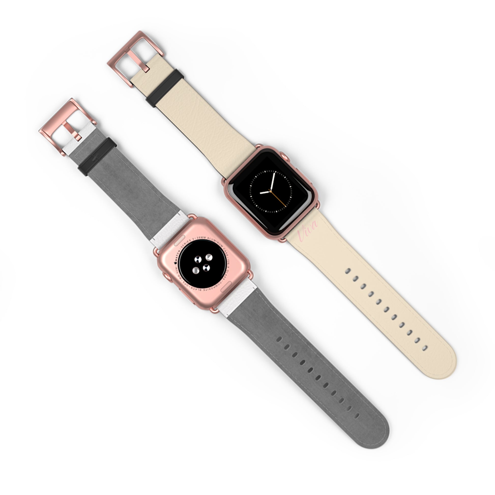 Cream Faux Leather Apple Watch Band - Viva Phone Boutique 