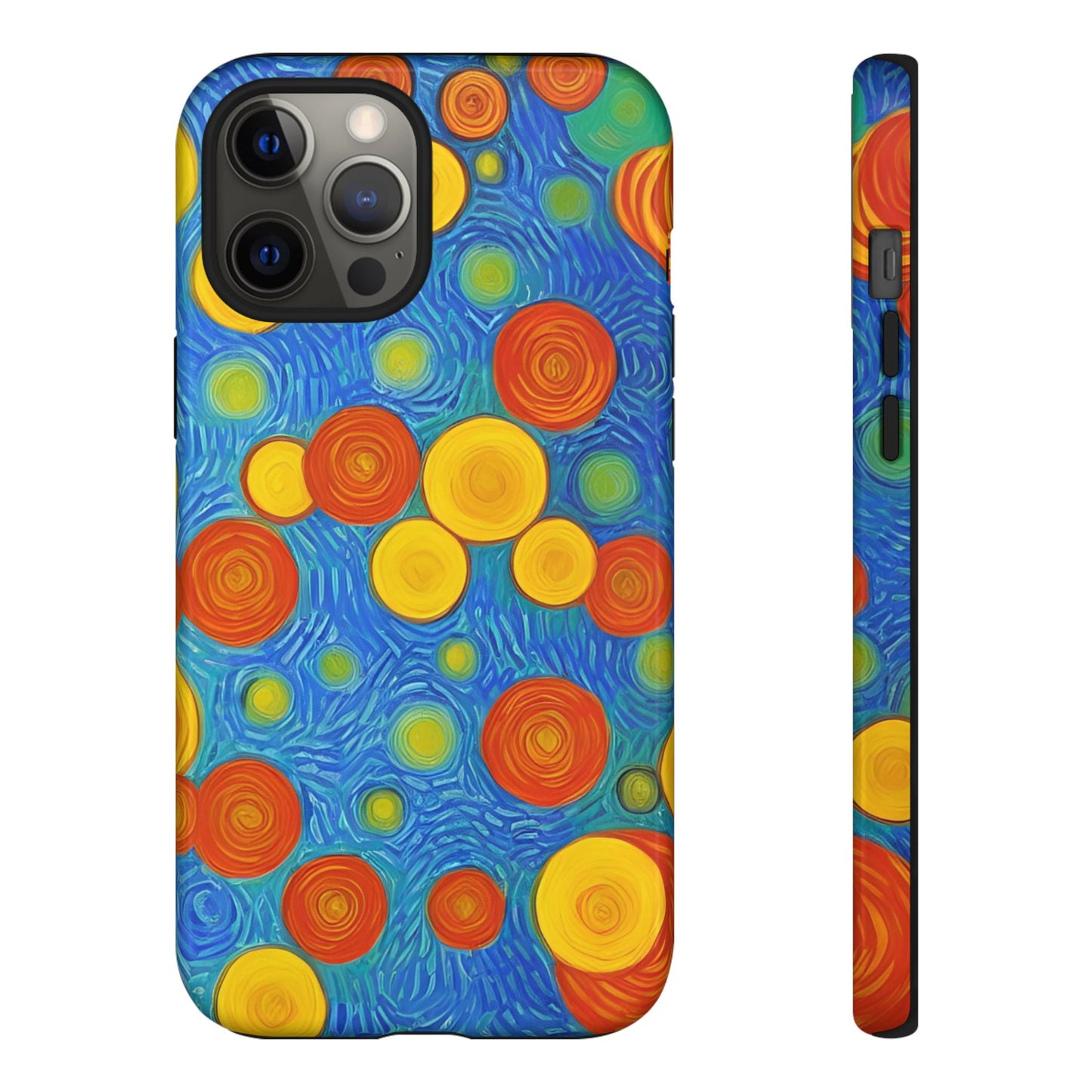 Van Gogh Inspired Blue Tough Case with Yellow and Orange Spirals Phone Case - Viva Phone Boutique 