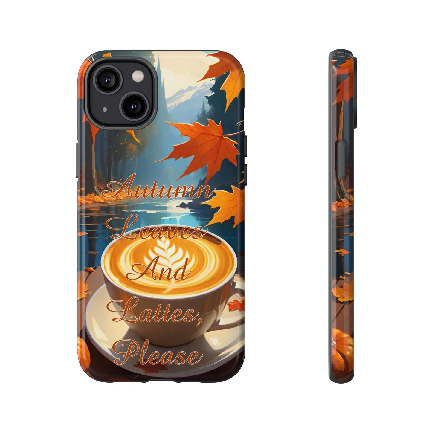 Autumn Leaves Latte Phone Case - Cozy Fall Vibes - Viva Phone Boutique 