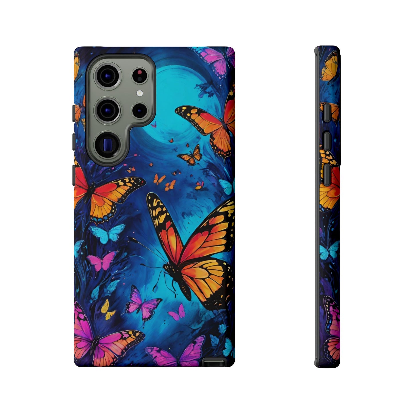 Blue and Purple Butterfly Design Phone Case