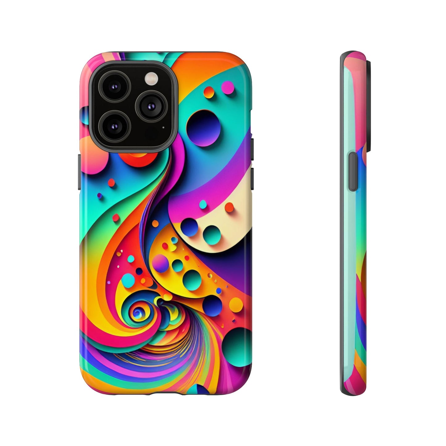 Trippy and Colorful Bubble Design Phone Case