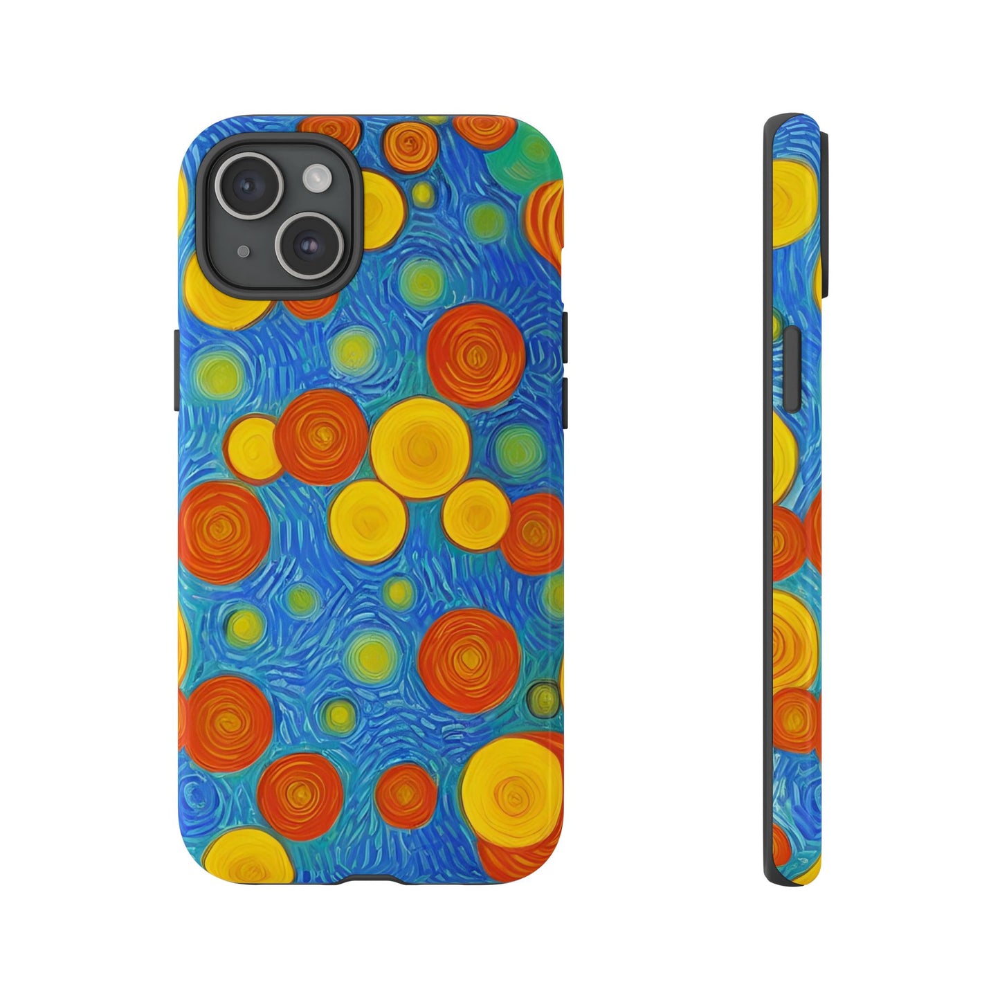 Van Gogh Inspired Blue Tough Case with Yellow and Orange Spirals Phone Case