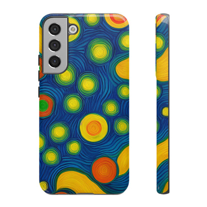 Van Gogh Style Blue, Green, Yellow, and Orange Design Phone Case