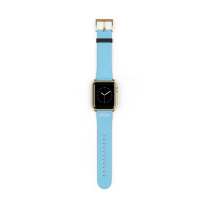 Sky Blue Faux Leather Apple Watch Band