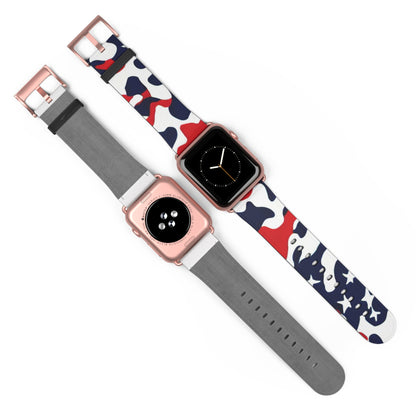 USA Camo Faux Leather Apple Watch Band