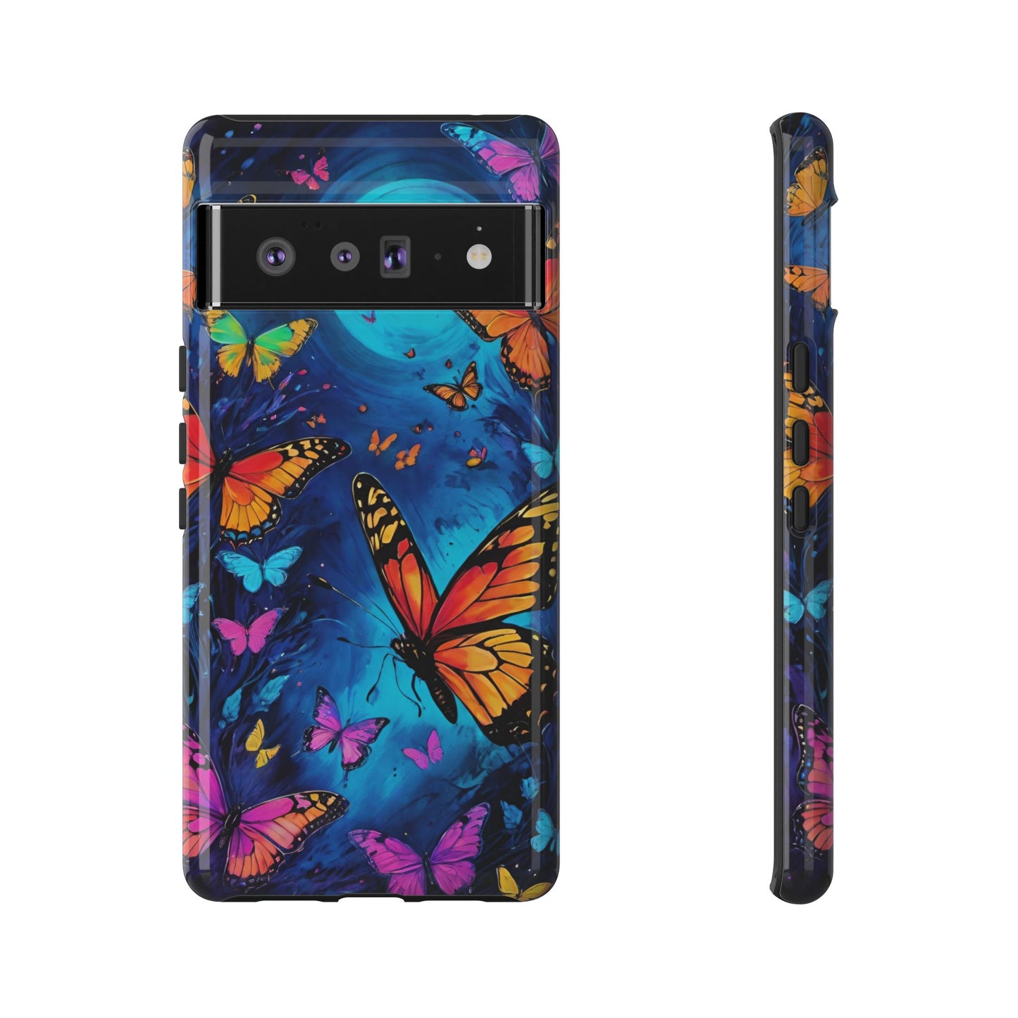 Blue and Purple Butterfly Design Phone Case