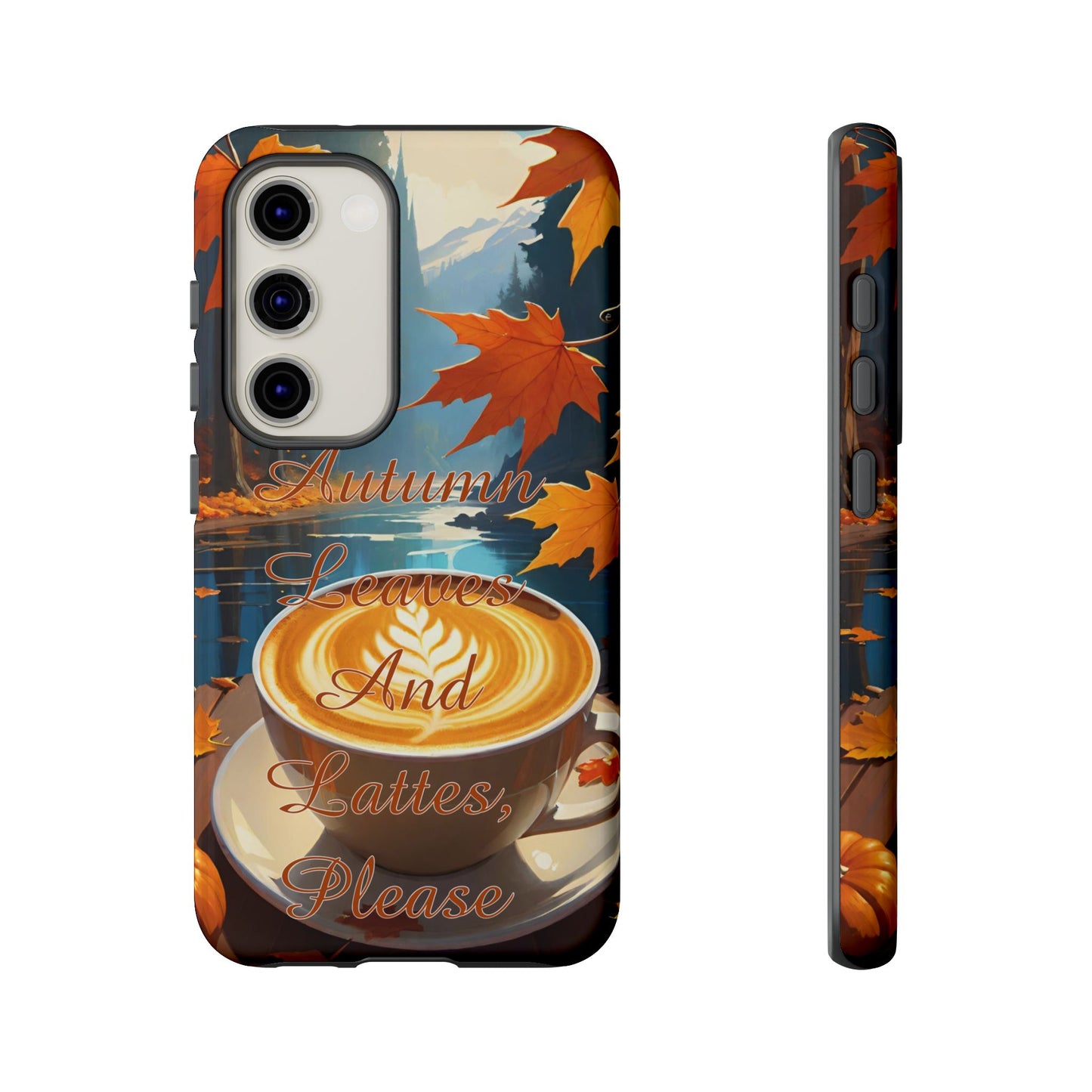 Autumn Leaves Latte Phone Case - Cozy Fall Vibes - Viva Phone Boutique 