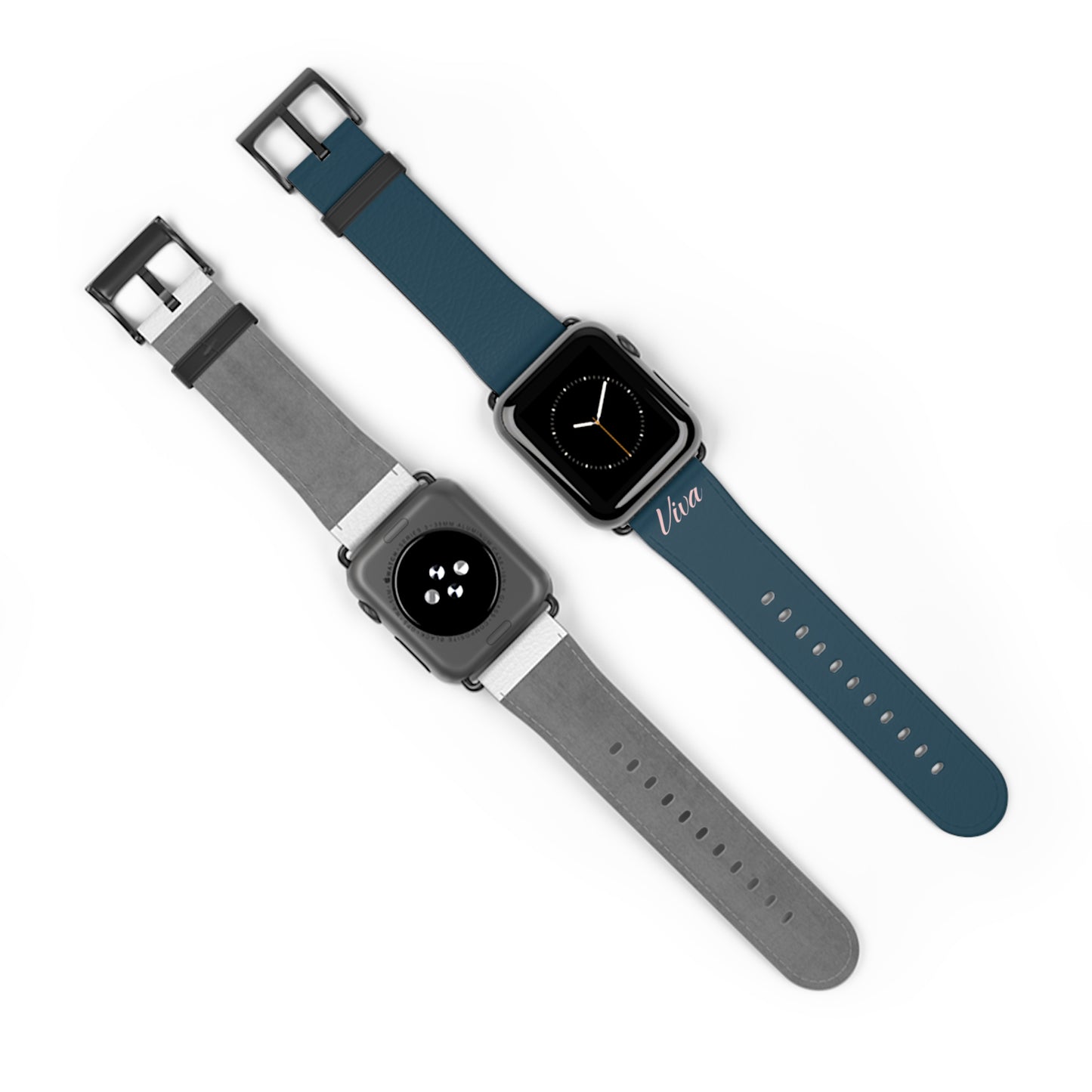 Elegant Blue Faux Leather Apple Watch Band - Viva Phone Boutique 