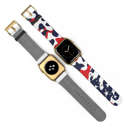 USA Camo Faux Leather Apple Watch Band - Viva Phone Boutique 