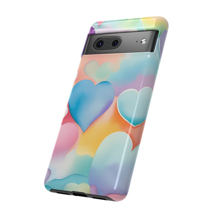 Watercolor Hearts Tough Phone Case