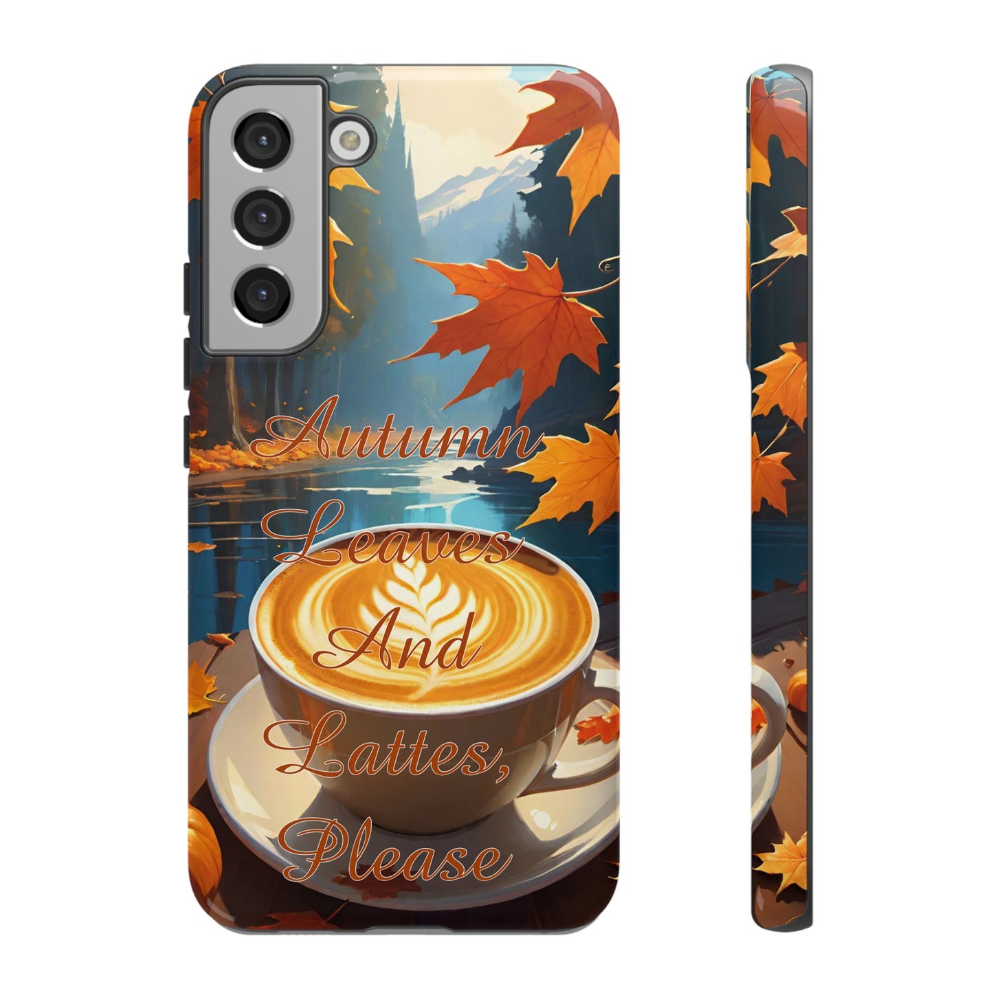 Autumn Leaves Latte Phone Case - Cozy Fall Vibes - Viva Phone Boutique 