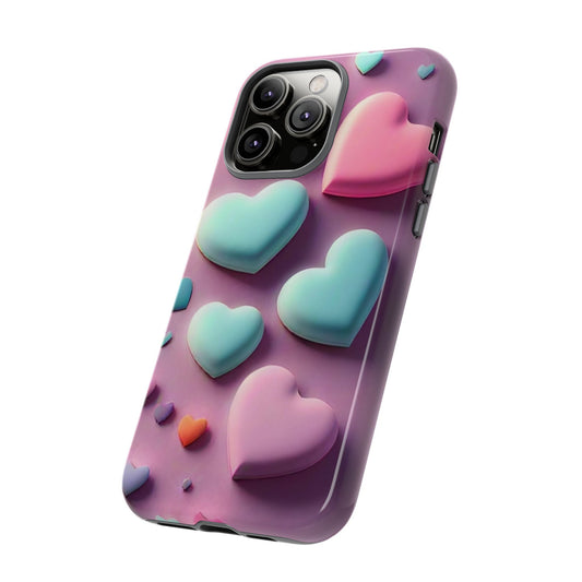 3D Hearts Phone Case