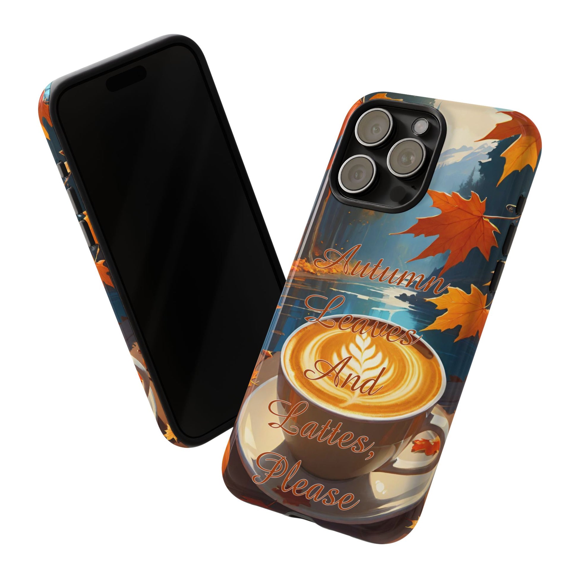 Autumn Leaves Latte Phone Case - Cozy Fall Vibes - Viva Phone Boutique 