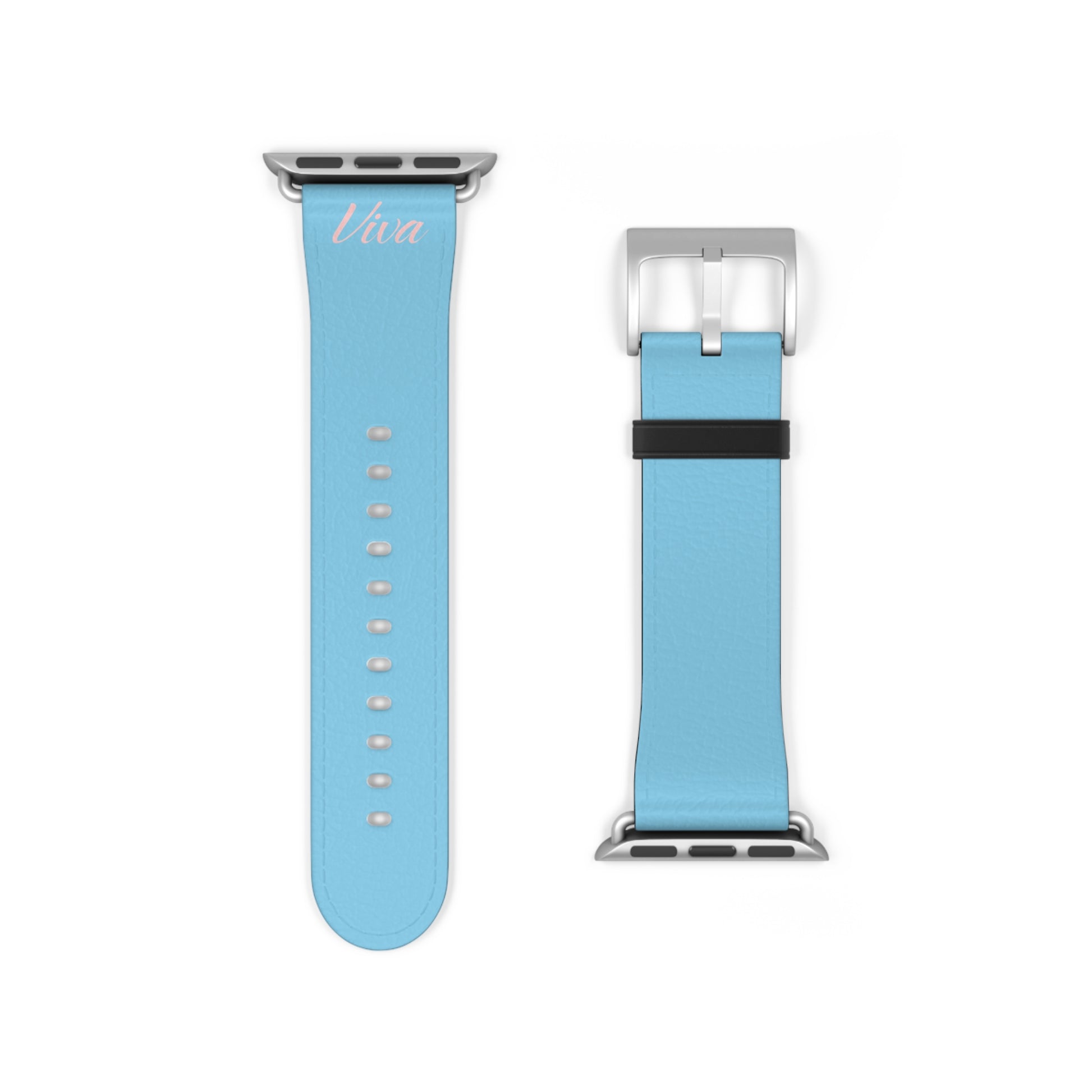 Sky Blue Faux Leather Apple Watch Band - Viva Phone Boutique 