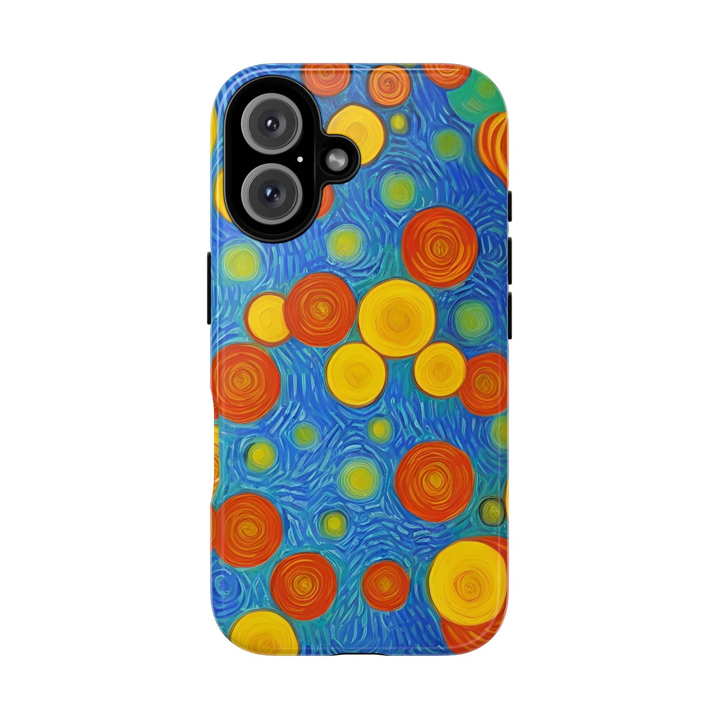 Van Gogh Inspired Blue Tough Case with Yellow and Orange Spirals Phone Case