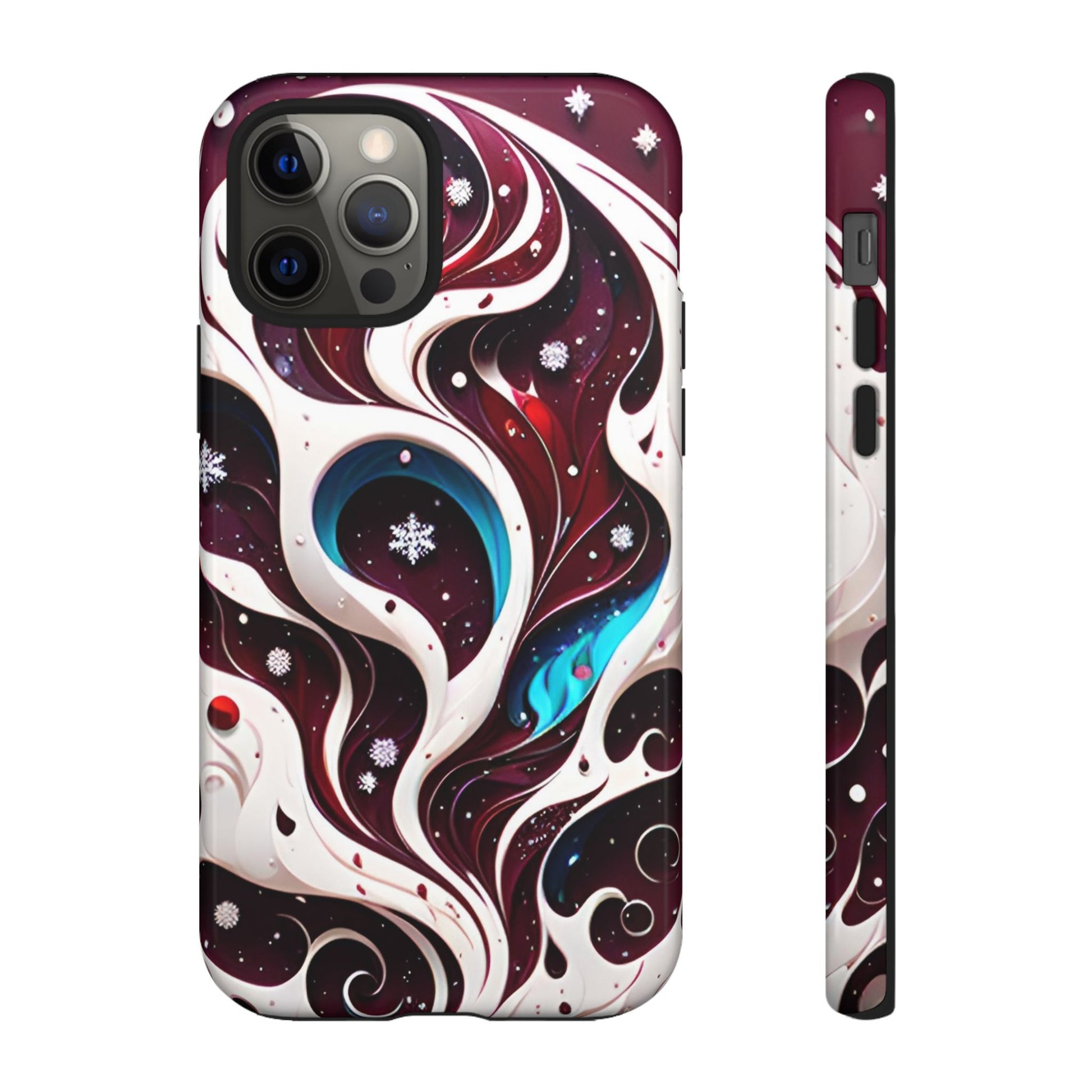 Abstract Fluid Burgundy Christmas Phone Case - Viva Phone Boutique 